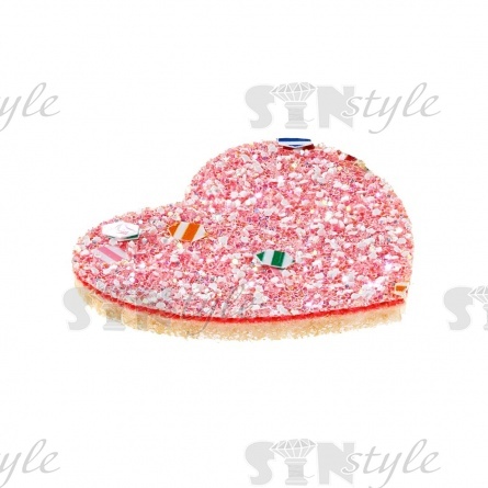 Аппликация 3D "Сердечко", цвет грязно-розовый, размер 30х25 мм фото 2