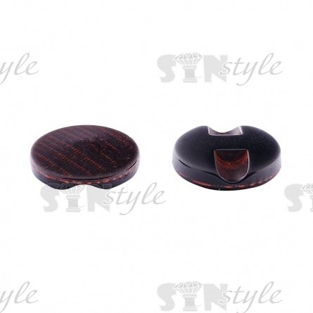 Пуговица пластиковая на полуножке, размер 20L, цвет коричневый с блестками фото 2