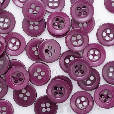 Пуговица пластиковая на четыре прокола, темно-фиолетовая, 34L фото 4