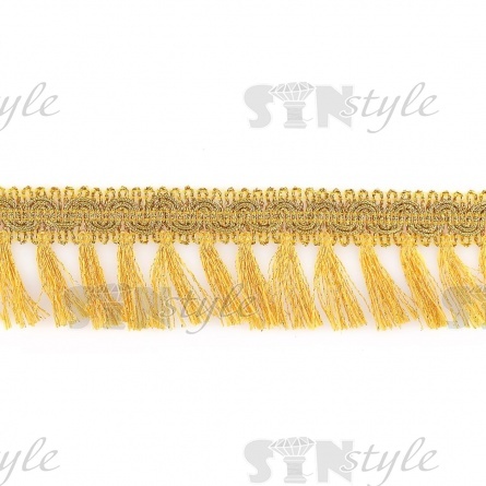 Тесьма отделочная металлизированная, ширина 45 мм, цвет золотой, намотка 15 ярдов фото 2