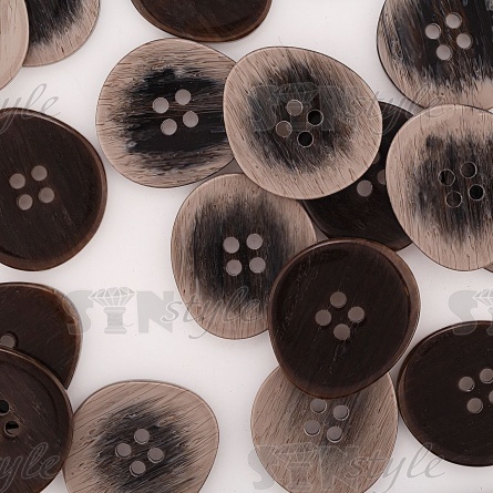 Пуговица пластиковая на четыре прокола, размер 54L, цвет серый с эффектом потёртости фото 4