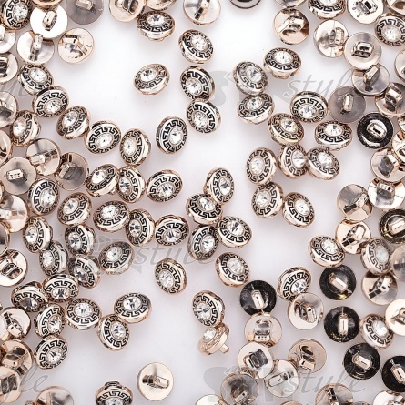 Пуговица пластиковая на ножке, размер 18L, цвет золотой с черным фото 3