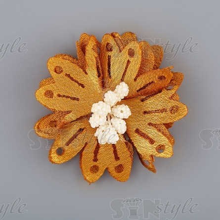 Цветочки декоративные, цвет золотой, размер 40 мм,  фото 1