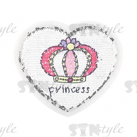 Аппликация из пайеток пришивная "Сердце", размер 150х130 мм фото 1