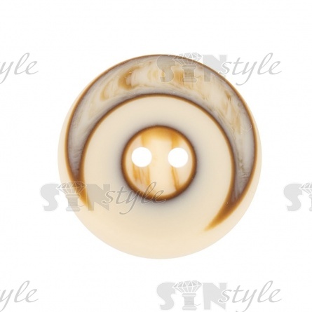 Пуговица пластиковая на два прокола, размер 40L, цвет бежевый  фото 1