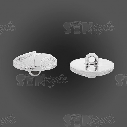 Пуговица пластиковая на ножке, размер 34L, цвет серебряный фото 3