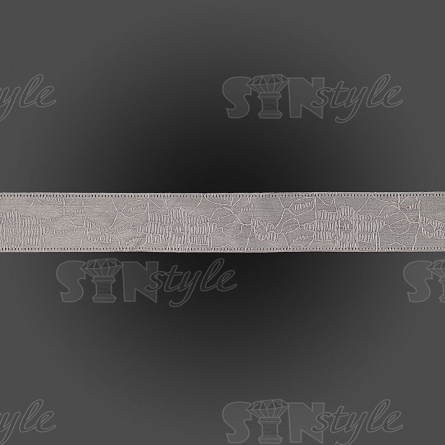 Декоративная лента двухслойная, цвет серый, ширина 25 мм, намотка 20 ярдов фото 2