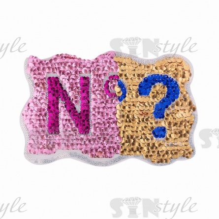 Аппликация на сетке из пайеток, размер 145 х 230 мм, цвет розовый+золотой фото 3