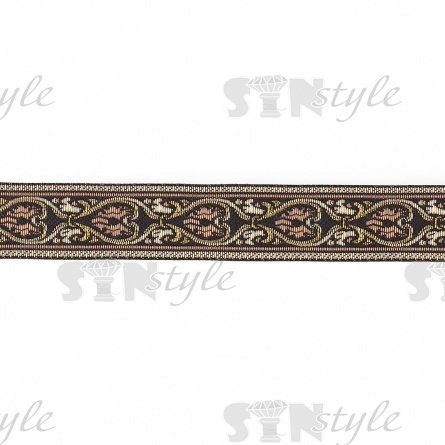 Жаккардовая лента, ширина 25 мм, намотка 10 м, цвет капучино фото 2