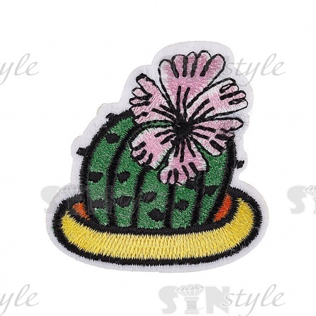 Термоаппликация "Кактус", размер 50х53 мм фото 1