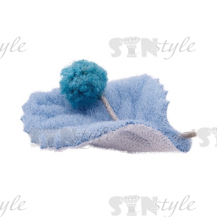 Аппликация 3D "Листочек", цвет голубой, размер 43х30 мм фото 2