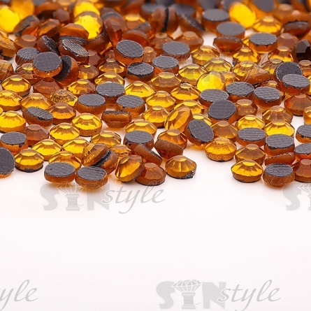 Стразы термоклеевые стеклянные SS10, форма круг, цвет желтый (937), 1440 шт/уп  фото 3