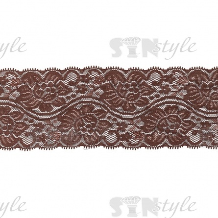 Кружево эластичное, ширина 80 мм, цвет капучино, намотка 15 ярдов фото 1