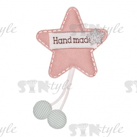 Аппликация 3D "Звездочка", цвет грязно-розовый, размер 50х80 мм фото 1