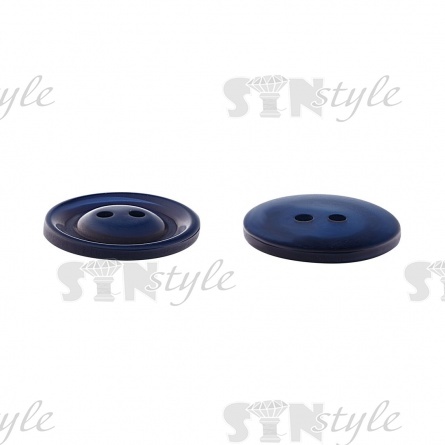 Пуговица пластиковая на два прокола, синяя, 40L фото 3