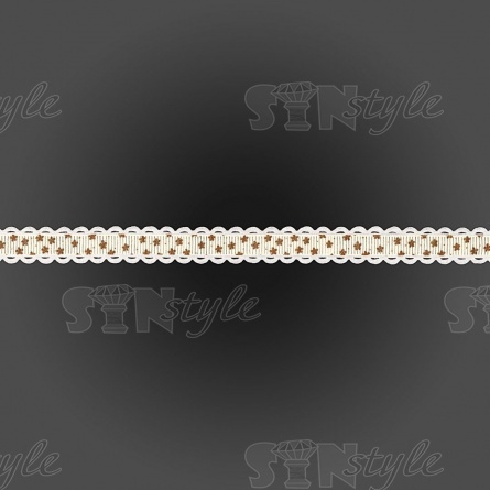 Декоративная репсовая лента с ажурным краем, цвет молочный, ширина 15 мм, намотка 20 ярдов фото 2