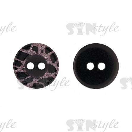 Пуговица пластиковая на два прокола, черная, 20L фото 1