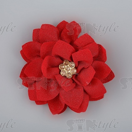 Цветочки декоративные со стразами, цвет бродовый, диаметр 60 мм, фото 1