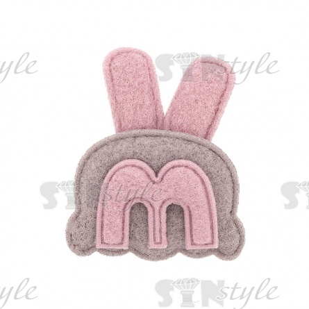 Аппликация 3D "Ушки", цвет серый, размер 40х45 мм фото 1