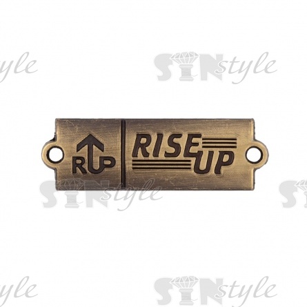 Пластинка металлическая пришивная, размер 30 мм х 10 мм, цвет бронза фото 1