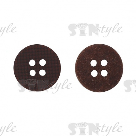 Пуговица пластиковая на четыре прокола, размер 24L, цвет кофейный фото 1