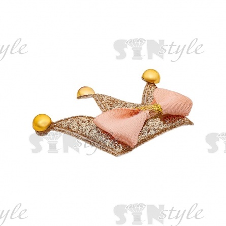 Аппликация 3D "Корона", цвет золото+розовый, размер 50х35 мм фото 2