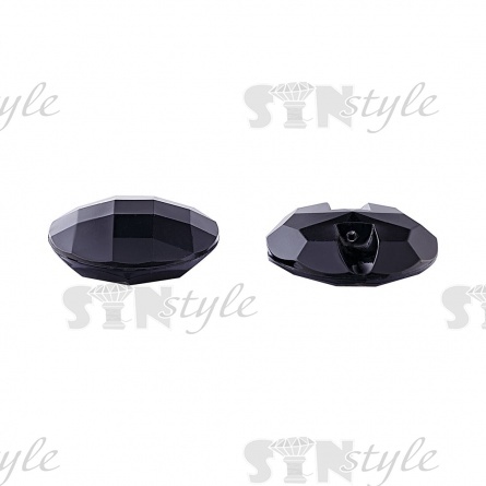 Пуговица пластиковая на полуножке, размер 44L цвет черный фото 3