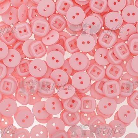 Пуговица пластиковая на два прокола, 20L, цвет розовый фото 3