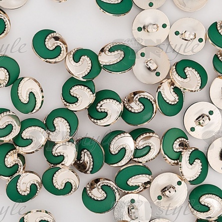 Пуговица пластиковая на ножке, зеленая, 28L фото 3