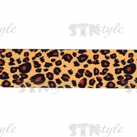 Резинка декоративная с анималистическим принтом, ширина 40 мм, намотка 47 ярдов фото 2