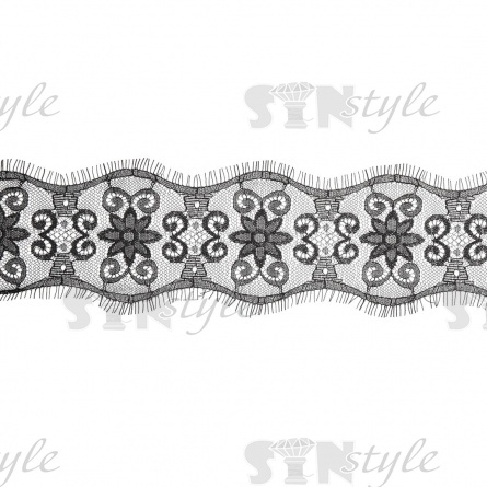 Кружево "Французское", ширина 100 мм, цвет черный, длина 3 метра фото 1