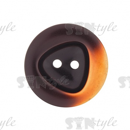 Пуговица пластиковая на два прокола, размер 40L, цвет черный+оранжевый фото 1