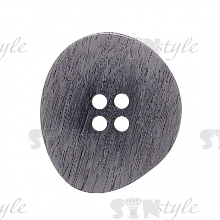 Пуговица пластиковая на четыре прокола, размер 54L, цвет темно-серый с эффектом потёртости фото 2