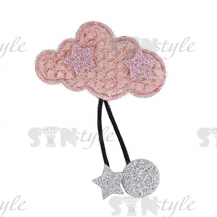 Аппликация 3D "Тучка", цвет грязно-розовый, размер 47х70 мм фото 1