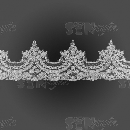 Кружево гипюр, ширина 160 мм, намотка 10 ярдов, цвет сияющий белый фото 2