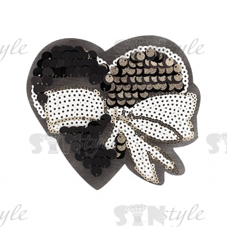 Аппликация на сетке из пайеток, размер 120х105 мм фото 3