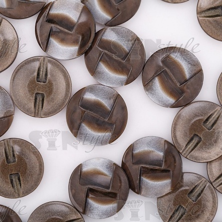 Пуговица пластиковая на полуножке, размер 44L, цвет коричневый фото 3