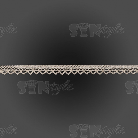 Кружево вязаное плетеное, ширина 12 мм, цвет бежевый, намотка 15 ярдов (D5) (E9) фото 1