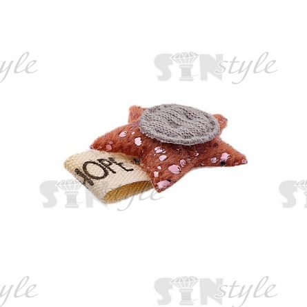 Аппликация 3D "Звездочка", цвет грязно-розовый+серый, размер 23х28 мм фото 2