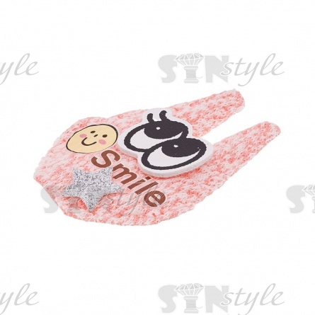 Аппликация 3D "Зайчик", цвет грязно-розовый, размер 35х50 мм фото 2