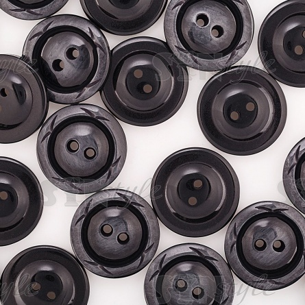 Пуговица пластиковая на два прокола, размер 48L, цвет черный фото 3
