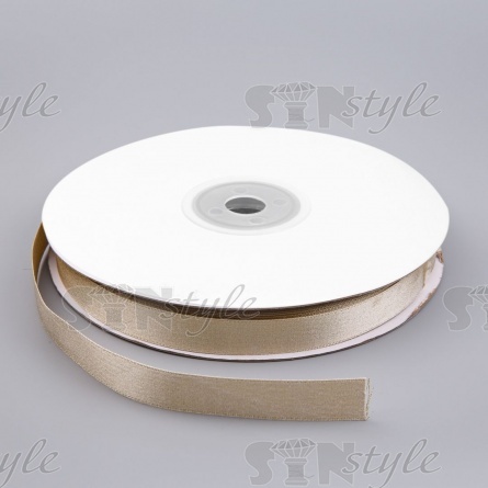 Лента декоративная двухсторонняя, ширина 20 мм, цвет золотой, намотка 100 ярдов фото 1