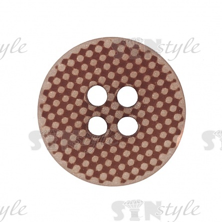 Пуговица пластиковая на четыре прокола, размер 24L, цвет капучино фото 2