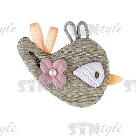 Аппликация 3D "Птичка", цвет фисташковый, размер 55х45 мм фото 1