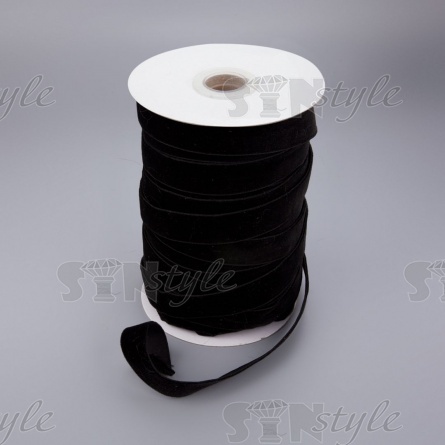 Лента бархатная, ширина 20 мм, намотка 50 ярдов цвет черный фото 3