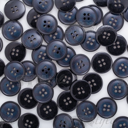 Пуговица пластиковая на четыре прокола, размер 32L, цвет темно-синий фото 2