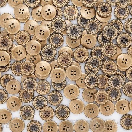 Пуговица пластиковая на четыре прокола, бронзовая, 24L фото 4