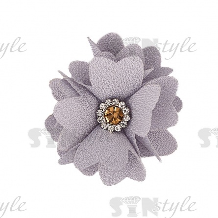 Цветочки декоративные, цвет серый, размер 40 мм,  фото 1