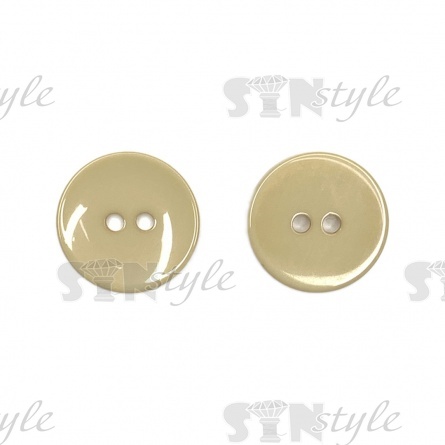 Пуговица пластиковая на два прокола, размер 44L, цвет бежевый, 100 шт/уп, (F08) фото 1