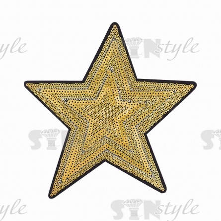 Термоаппликация "Звезда" с пайетками, размер 210х198 мм фото 1